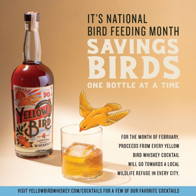 Let’s help feed the birds!!! @yellowbird_tnwhiskey is working with bars across the country to feature a Yellow Bird cocktail on their menu for the month of #february for National Bird Feeding Month. Proceeds from every Yellow Bird cocktail sold will be donated to support local wildlife refuges to help #feedthebirds