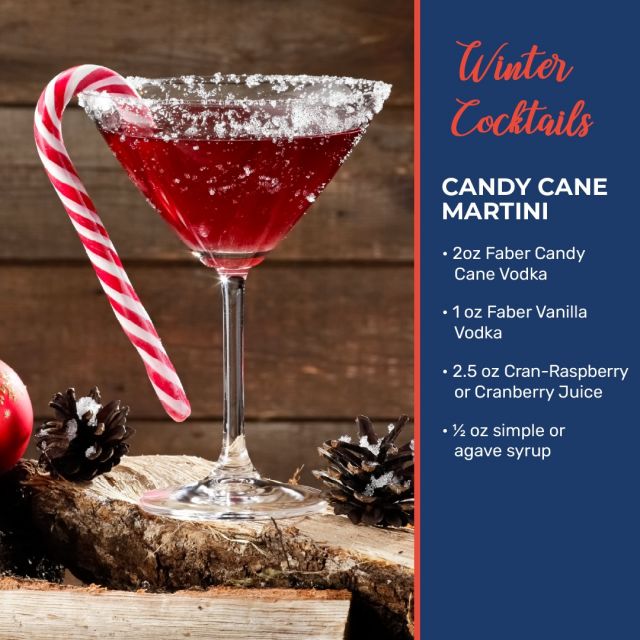 Does it get more festive than candy cane🤍❤️? Level up with this CANDY CANE MARTINI!
• 2oz Faber Candy Cane Vodka
• 1 oz Faber Vanilla Vodka
• 2.5 oz Cran-Raspberry or Cranberry Juice
• ½ oz simple or agave syrup

@faberliquors